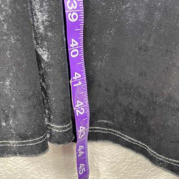 EZRA Women's Silver Crushed Velour Flared Leg Pants Size Large Y2K Stretch - Picture 5 of 6